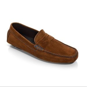 TO BOOT NEW YORK ADAM DERRICK Brown Suede Driver Loafers